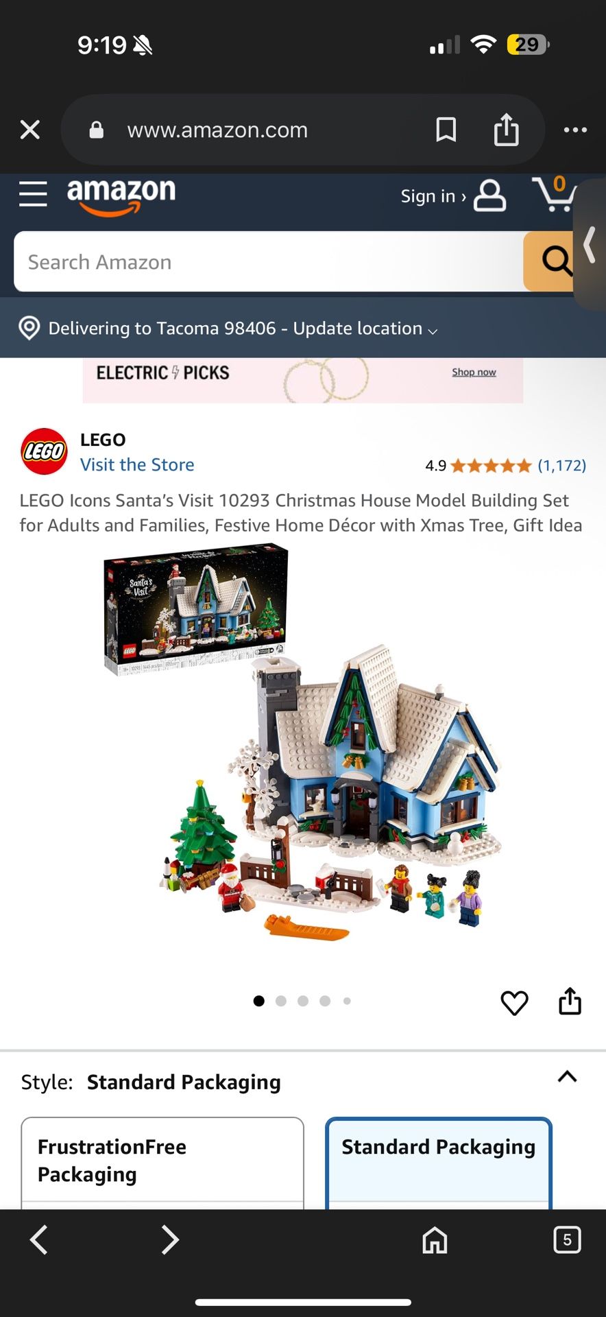 LEGO Icons Santa’s Visit 10293 Christmas House Model Building Set