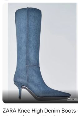 Zara New With Tags Denim Boots