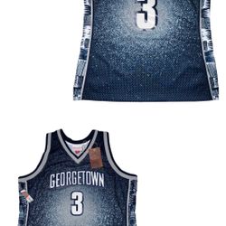 Mitchell & Ness Georgetown Hoyas Allen Iverson Jersey Mens XL New $135 MSRP Blue