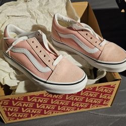 13.5 Powder Pink/True White Little Girls VANS