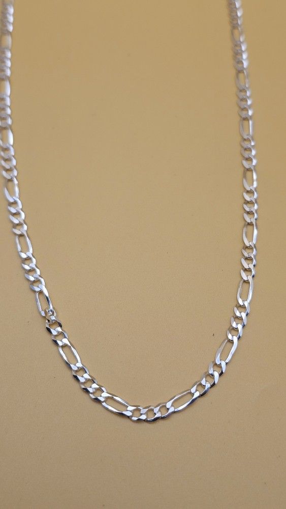 🇮🇹 Italian 24” S925 Figaro Chain – 3.5 mm – $70
