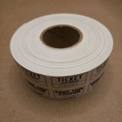 WHITE Raffle Tickets Roll (Partially Used)