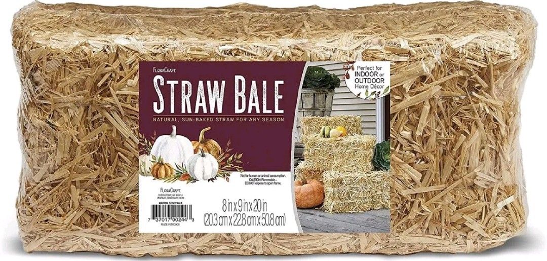 FloraCraft® Porch Straw Bale, 8" x 9" x 20"