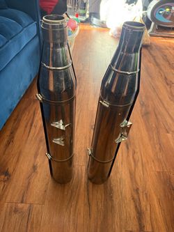 Harley Davidson Chrome Motorcycle Exhaust Mufflers Pair