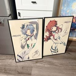 Evangelion Asuka and Rei Wall Art Print