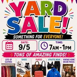 9/05 SATURDAY YARD SALE!