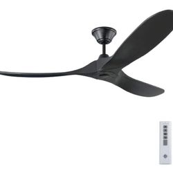 Maverick 60 in. Modern Indoor/ Outdoor Matte Black Ceiling Fan