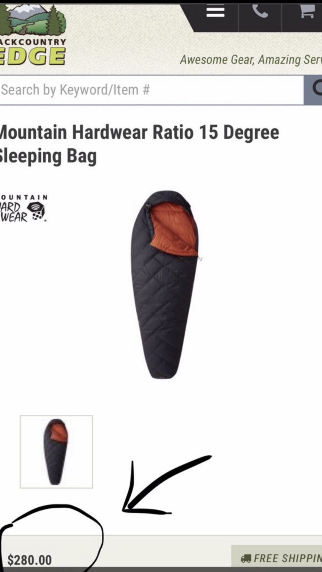 Mountain Hardwear DOWN sleeping bag 15 DEGREE ultralight