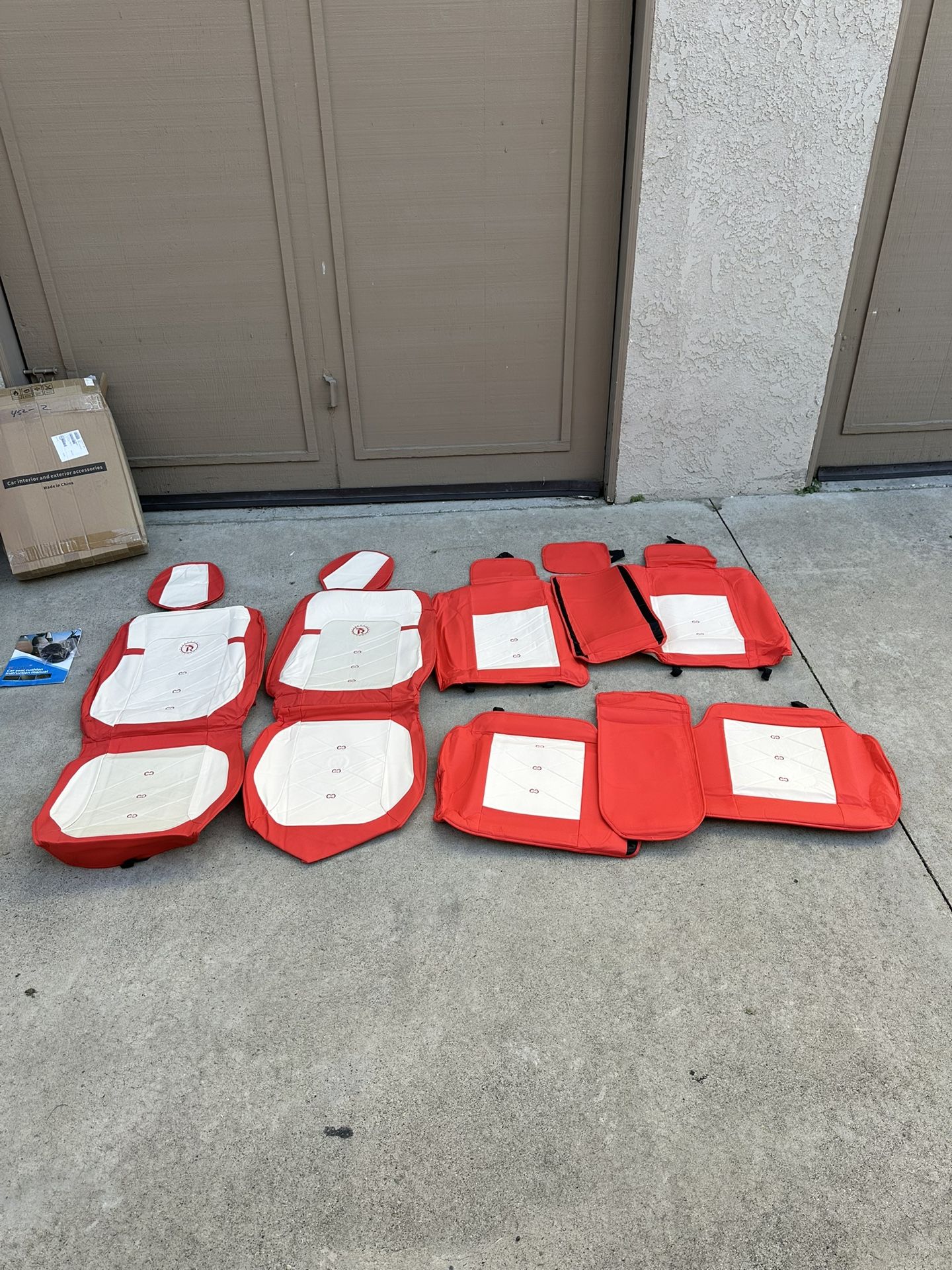 New Full Set Of Padded Faux Leather Universal Fit Car Seat Covers