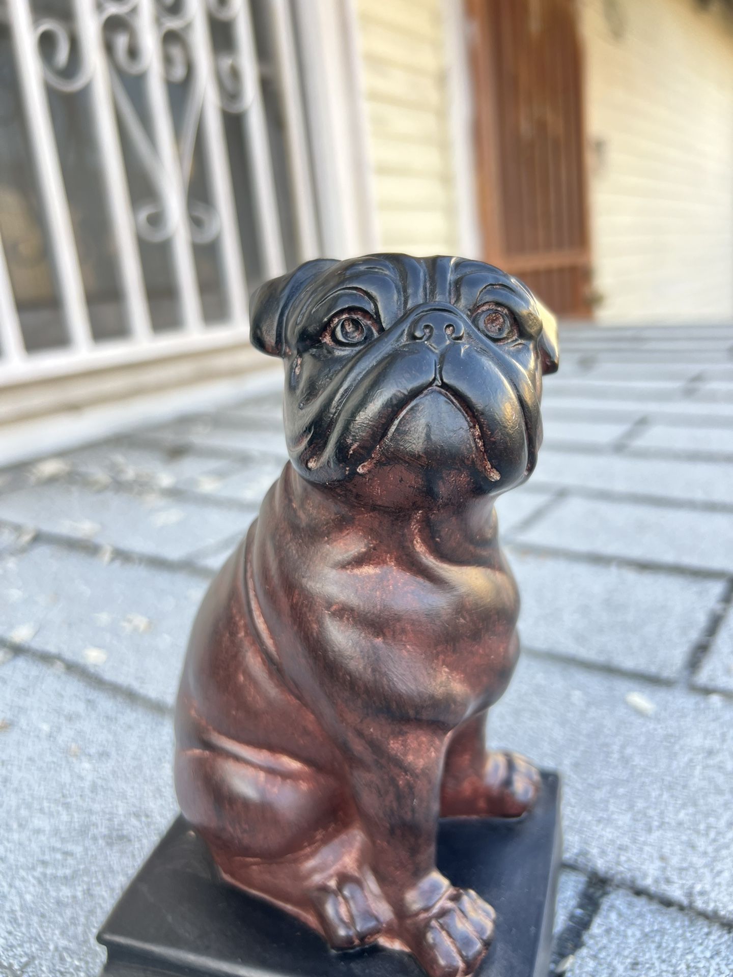 Bulldog Wood Statue 7 3/4” height