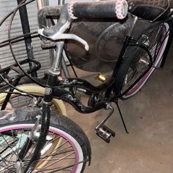 Black Pink And White Bike Bicycle Lowrider Beach Cruiser