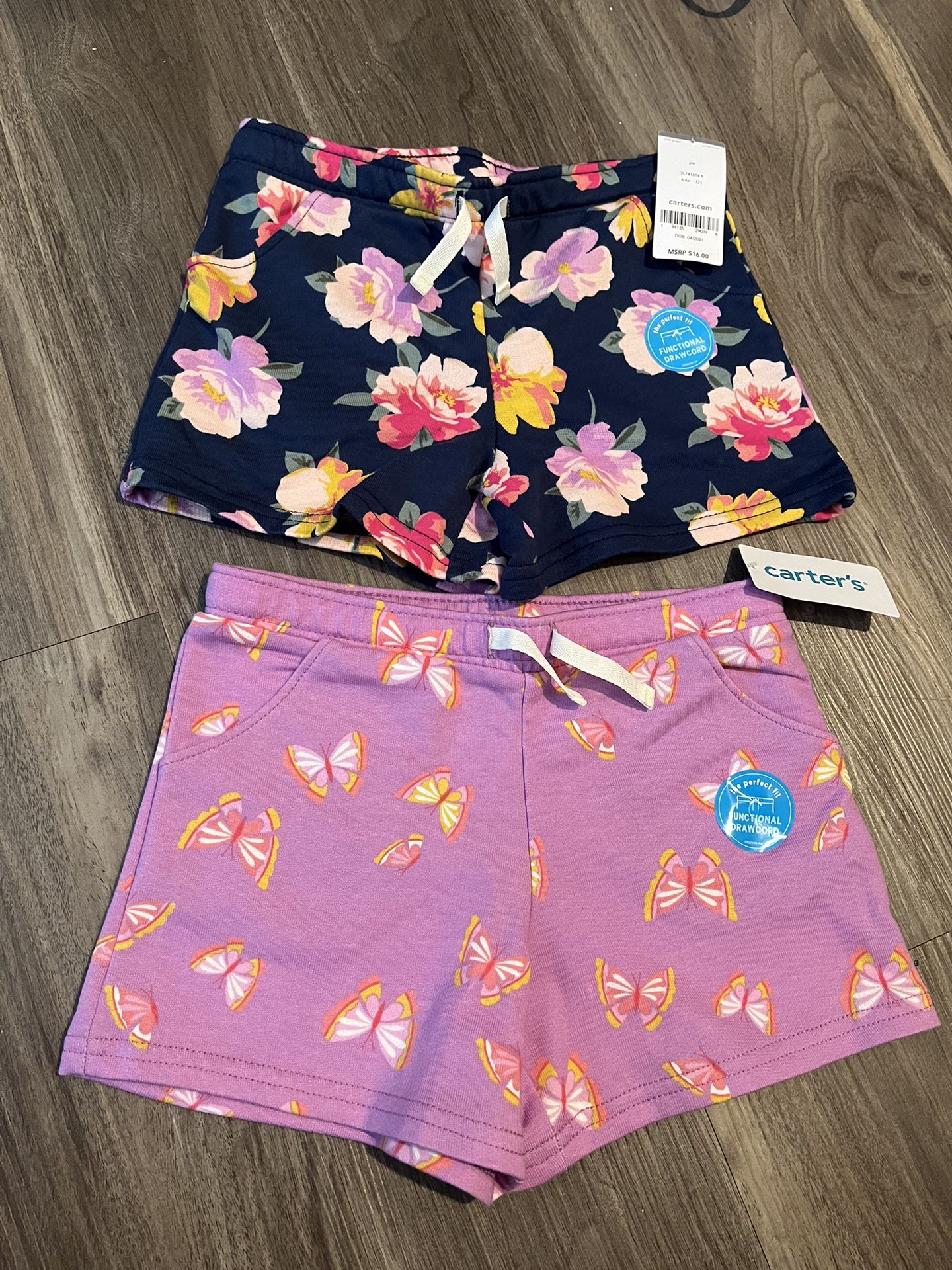 NWT - Carter’s girl’s shorts, size 6/6x