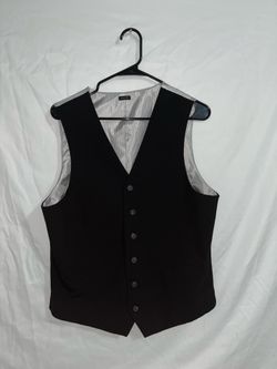 Classic Black Suit Vest with Striped Lining