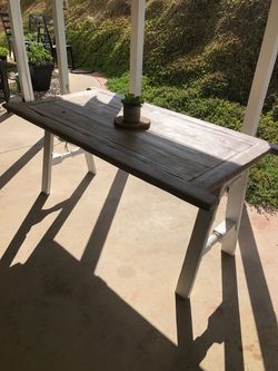 Handcrafted Solid Wood Outdoor/Indoor Dining Table Coastal Vibes