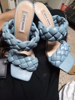 Steve Madden Kenley Braided Heeled Sandals - Light Blue (Women's Size 10)