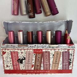 Fresh Sugar Lip Beauty Box 6 Mini Lip Nourishing Treatment New In Box (cracked)