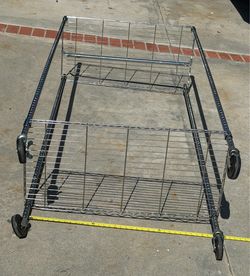 Commercial clothes rack with shelves heavy duty stainless steel with rolling and locking wheels Commercial clothes rack with shelves heavy duty stainl