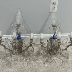 3 Light 14” Wide Wall Sconces with Swarovski Crystals (Set of 2)
