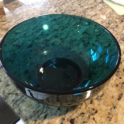 Vintage Teal Green Glass Bowl