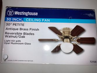 NEW/ Westinghouse 30” Ceiling Fan w/ Lite