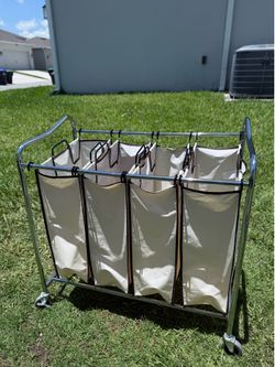 Laundry Organizer Cart with 4 Baskets /