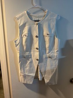 J&L Atelier Sleeveless White Utility Vest