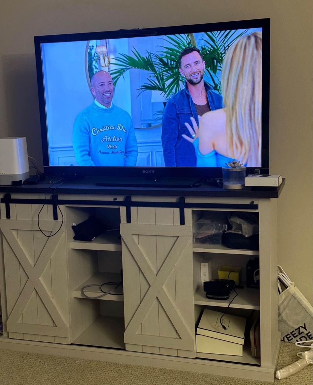 46” Sony Bravia KDL-46HX800 3-D TV with Lorraine 63.5'' Media Console from Wayfair