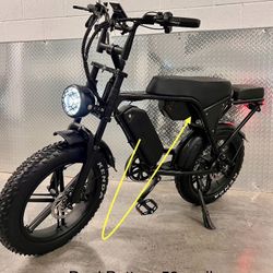 48V/1000Watt Motor/Dual Battery W/Extra Seat Electric E- Bike
