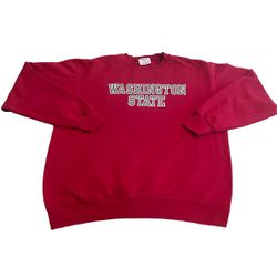 Washington State Cougars Sweater Men Large Red Sweatshirt Pullover Champion NCAA