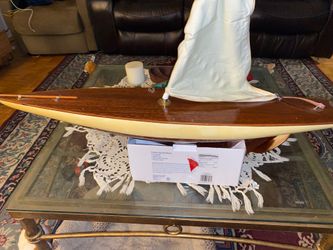 Unfinished model sailboat