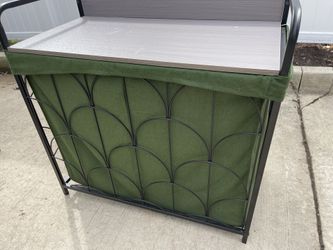 Hollis Brynn mid century look modern Laundry Hamper with Wood Lid, Clothes Hamper with Divided Removable Liner Bag, Large Capacity Laundry Sorter La