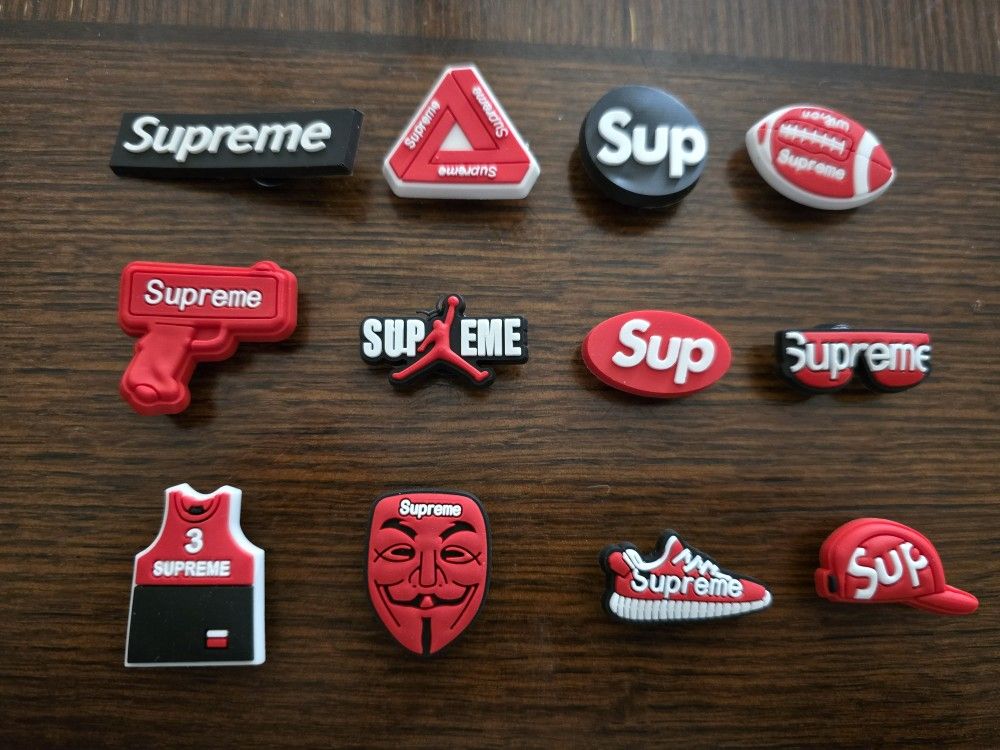 Lot Of 12 Supreme Shoe Charms