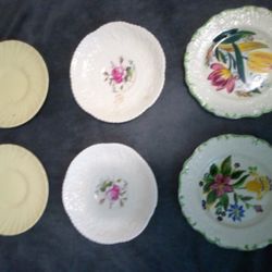 Cute Old Stamped China Tea Plates 