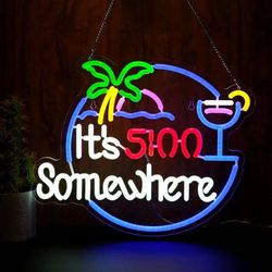 NEW Its 5 00 O'clock Somewhere Neon Sign Night light for Bar Club Bedroom Hotel Pub Cafe Wedding Birthday Party Gifts