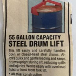 55 Gallon Capacity Steel Drum Lift