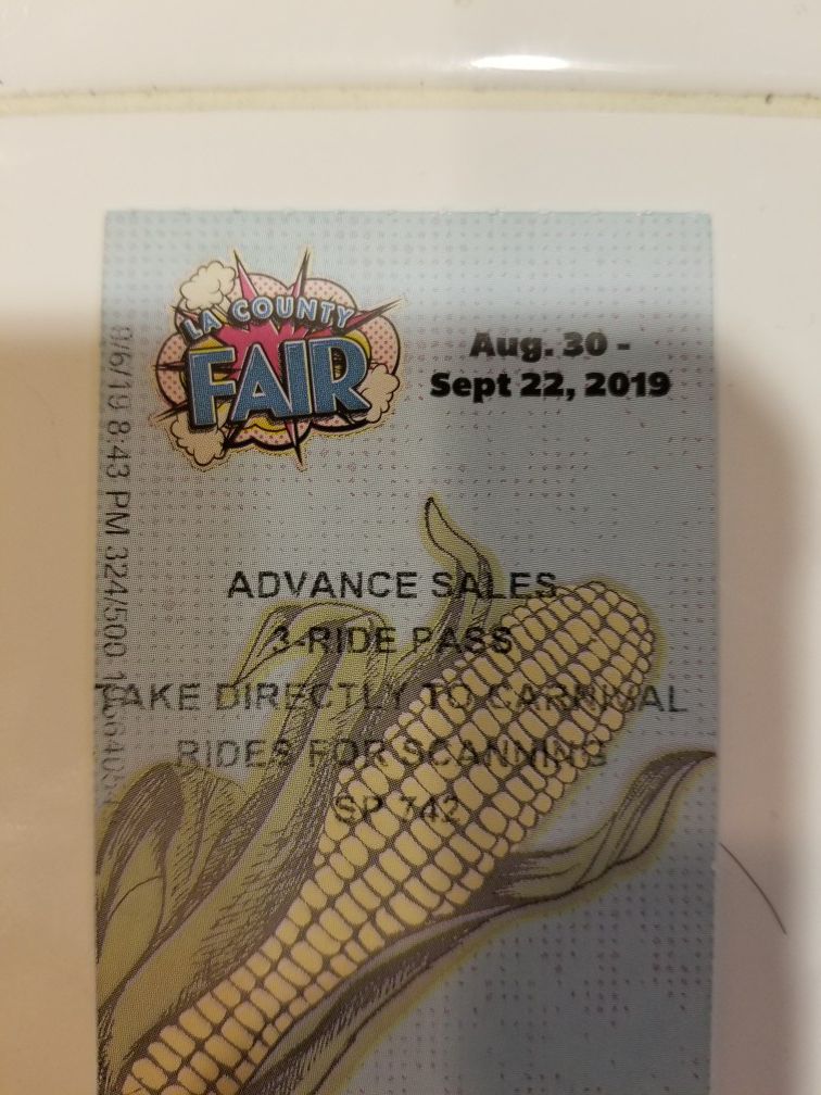 LA Fair 45 Ride Tickets for $20