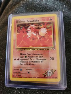 Pokémon TCG Blaine's Growlithe Gym Heroes 62/132