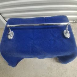 NEW VERY ELEGANT, 19" "BRIZO" POLISHED CHROME TOWEL RACK, GREAT TOWEL RACK FOR THE PRICE6