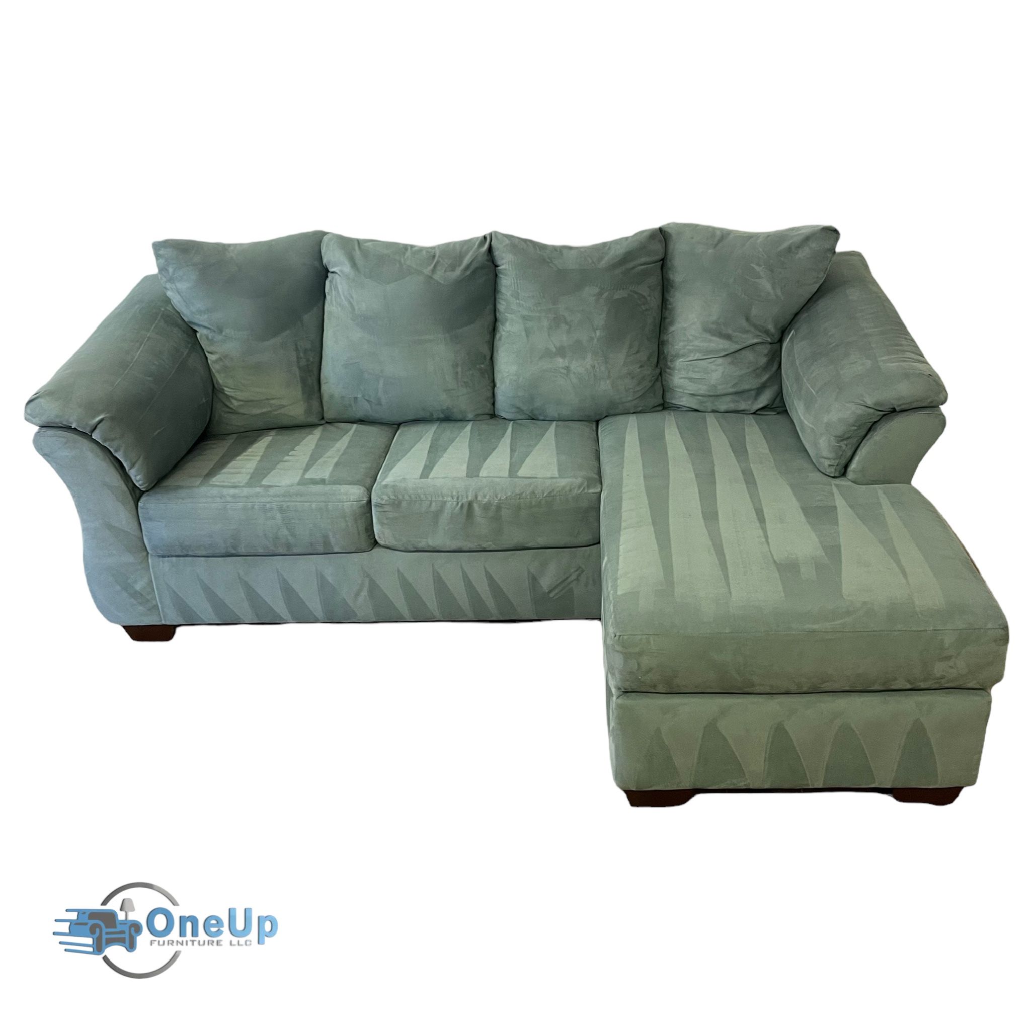 Light Blue Reversible Sectional Couch Sofa *FREE DELIVERY*