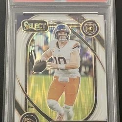 2024 Select Bo Nix RC Club Level White Prizm Shock #178/199 PSA 10 COLOR MATCH