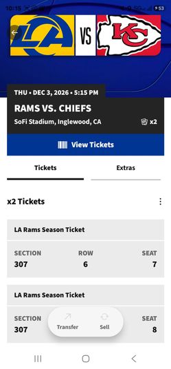 LA RAMS VS KC CHIEFS 12-3-26