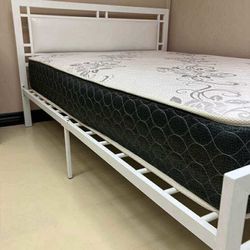 Metal Bed Frame With Twin Size Mattress