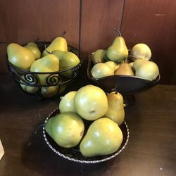 simulated  fruit Pears And Holder 