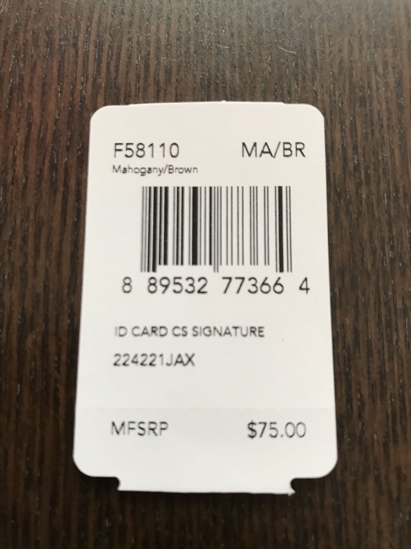 New Coach mens card case Wallet, F58110, $78