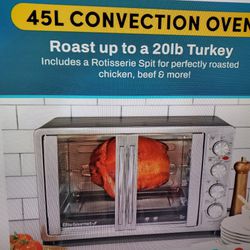Elite Gourmet New Double French Door Oven W/ Rotisserie And Convention...never Used, Has A Couple Of Dents Back Left , Does Not Impede Unit  Performan