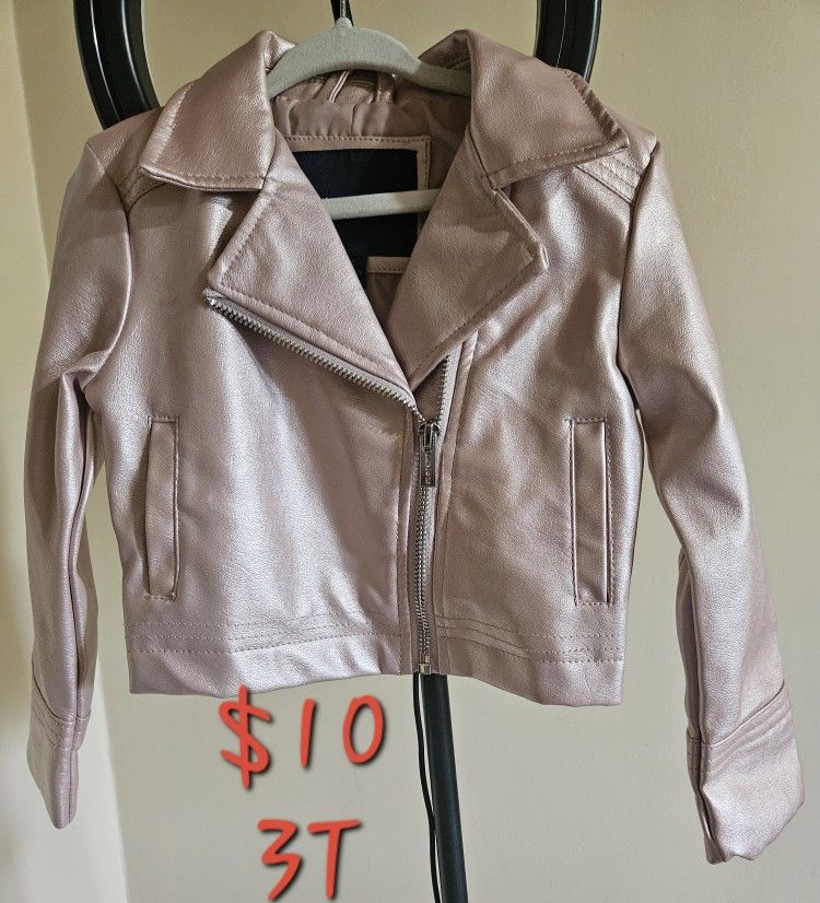 3T Pink Leather Jaket