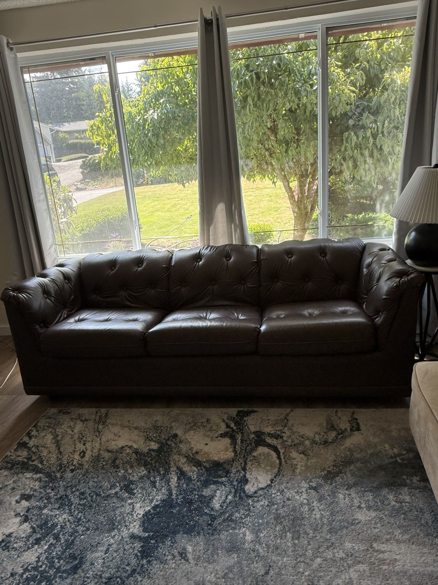 Dark Brown Tufted Couch