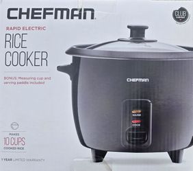 Chefman Rapid Electric 10-Cup Rice Cooker - new in box