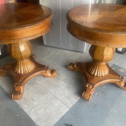 Maple  Wood Round Entry Table 29” Tall And 29” Round 