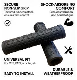 Rubber Bicycle Grips for BMX, MTB, Scooter